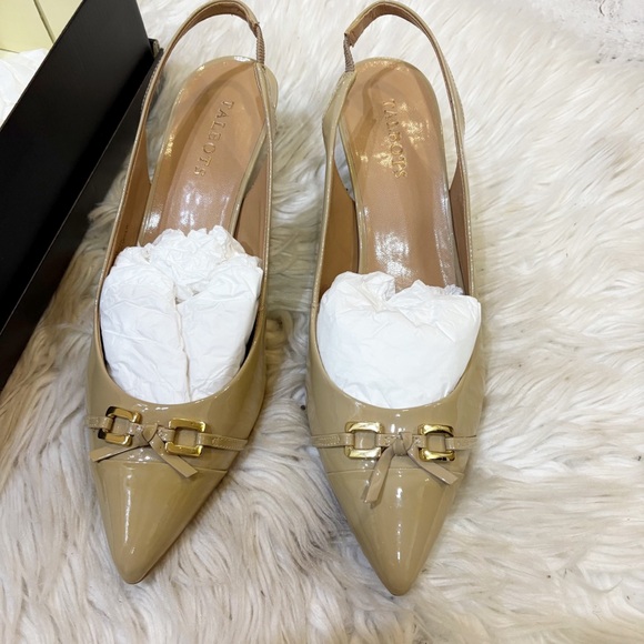 Talbots Dayla British Khaki Pointed Toe Slingback Kitten Heels Women’s Size 11B - Picture 1 of 6